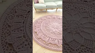 Handmade Crochet Rug Pattern with English Text Descriptions and Video Tutorial"