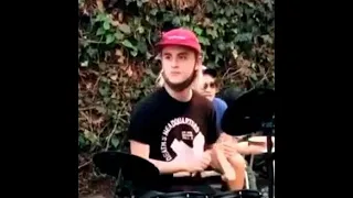 Jaeden playing some drums, Tuesday, September 15, 2020