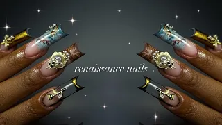 Renaissance Nails⚜️👼✨| polygel application +  eclectic nail art!✨