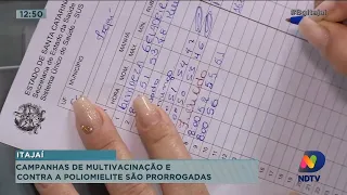 Campanha de multi-vacinação e contra a poliomielite são prorrogadas