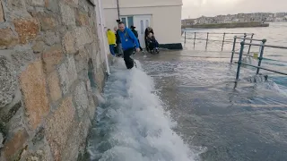 Wave surge on Lambeth Walk, St Ives