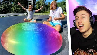 TRAMPOLIN vs UNZERSTÖRBARE RIESEN WASSERBOMBE