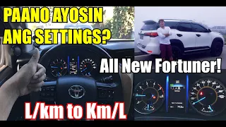 Paano ayosin SETTINGS ng ALL NEW FORTUNER? | L/Km to Km/L | How to RESET