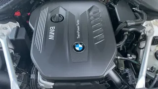 2018 BMW 540d xDrive diesel cold start 26F and idle