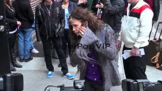 Steven Tyler of Aerosmith outside of the Late Show in New...