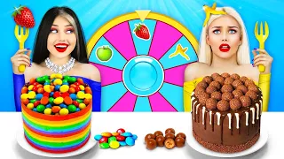 Black Food VS Rainbow Food Challenge | Crazy Color War & Try Not To Laugh by RATATA COOL