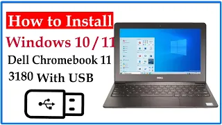 How to Install Windows 10 11 on Dell Chromebook 11 with USB 2023 ||  Urdu /Hindi