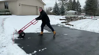 Attaching The ClearPlow® Snow Pusher To A Hand Truck