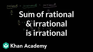 Proof that sum of rational and irrational is irrational | Algebra I | Khan Academy