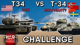 USA T34 VS SOVIET T-34 - HOW MANY NEEDED TO WIN? - WAR THUNDER