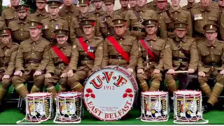 UVF Regimental band.. " Flanders".. Somme centenary 1916-2016 .. THIEPVAL