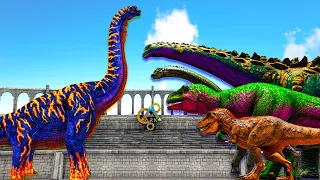 Brachiosaurus VS ARK Dinosaurs - Jurassic World Dinosaurs Battles - ARK survival evolved