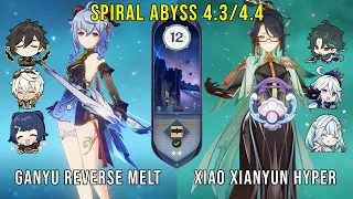 C0 Ganyu Reverse Melt and C0 Xiao Xianyun - Genshin Impact Abyss 4.3 - Floor 12 9 Stars