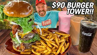 Raging Bull's Undefeated 50/50 Burger Challenge w/ 40oz of Milkshake!!