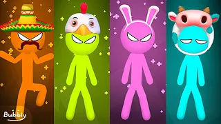Stickman Funny MINIGAMES - Stickman Party 1 2 3 4 Player Gameplay Android IOS 2023