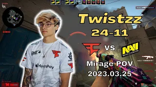 CSGO POV | FaZe Twistzz (24-11) vs NaVi (mriage) | EPL S17 | Mar 25, 2023