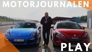 Peugeot RCZ-R vs Porsche Boxster on track