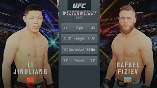 Li Jingliang Vs. Rafael Fiziev : UFC 4 Gameplay (Legendary Difficulty) (AI Vs AI) (PS5)