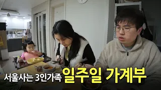 [VLOG] 서울 3인가족 일주일 가계부 / 아내의 친척 모임 참석하기 / 냉장고 비우고 집도 비우기