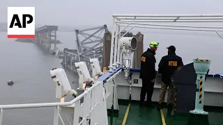 NTSB releases video of its investigators aboard the Dali cargo ship