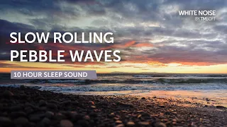 Slow Rolling Pebble Waves Sleep Sound - 10 Hours - Black Screen