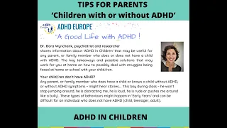 Tips for Parents – ‘Children with or without ADHD’