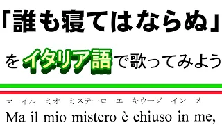 「誰も寝てはならぬ」をイタリア語で歌ってみよう