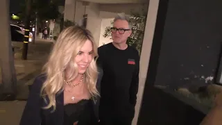 Mark Hoppus and Skye Everly talk about Kourtney Kardashian and Travis Barker outside Craigs Restaura