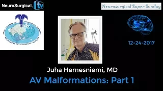 Juha Hernesniemi, MD: AV Malformations Part 1