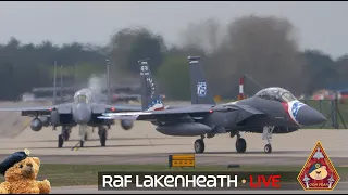 LIVE US AIR FORCE F-15 & F-35 FIGHTER JET ACTION • 48TH FIGHTER WING USAF RAF LAKENHEATH 09.02.24