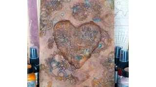 Steampunk heart canvas with Art Anthology