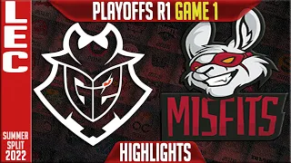 G2 vs MSF Highlights Game 1 | Playoffs Round 1 LEC Summer Split 2022 | G2 Esports vs Misfits Gaming