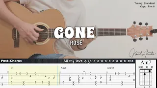 GONE - ROSÉ | Fingerstyle Guitar | TAB + Chords + Lyrics