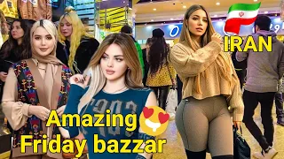 😍Iran Walking Tour on Amazing Friday Market (Jomeh Bazaar) Northwest of Tehran City Iran Vlog walk