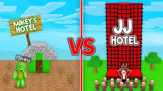 Mikey Hotel vs JJ Hotel Challenge in Minecraft (Maizen)