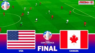 USA vs CANADA - Copa America 2024 Final | Full Match All Goals | PES Gameplay PC