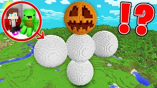 Why JJ and Mikey SPAWN a GOLEM From The BIGGEST SPHERES in Minecraft Maizen!