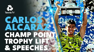 Carlos Alcaraz Championship Point, Trophy Lift & Speeches vs Stefanos Tsitsipas | Barcelona 2023