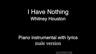 I Have Nothing - Whitney Houston (Piano KARAOKE MALE version)
