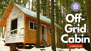 Building an Off-Grid Mountain Cabin - 4 Months of Progress In 30 minutes