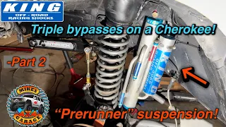 Jeep Cherokee XJ Pre runner suspension build part 2! Triple bypass shocks!