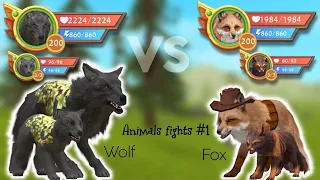 WildCraft: Fox vs wolf // Animals fights #1 🐺vs🦊