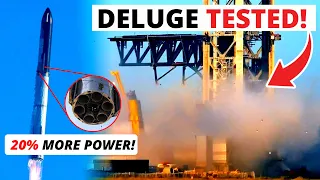 SpaceX Starship Massive Water Deluge System Test, Starship Raptor Thrust Boost, BE-4 Engine Exploded