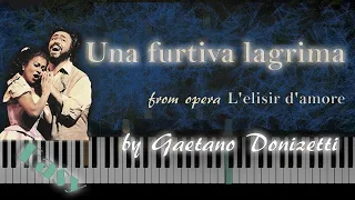 Donizetti - Una Furtiva Lagrima - EASY Piano Tutorial