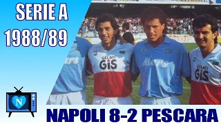 Napoli - Pescara 8-2  | Serie A 1988-1989 | Maradona scored.