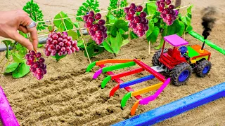 DIY tractor making mini modern agriculture plough  | How to grow a amazing vineyard | @Farm Diorama