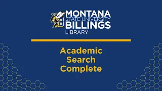 Introduction to Academic Search Complete