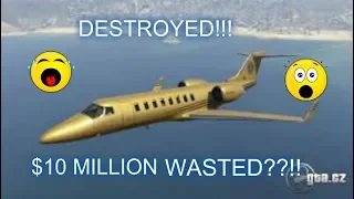 GTA 5-I DESTROYED THE $10 MILLION GOLD JET, LUXOR DELUXE!!