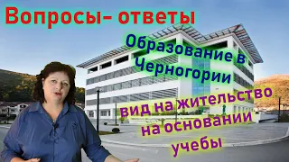 Образование за рубежом. ВНЖ в Черногории на основание учебы. Переезд в Черногорию.