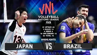 Japan vs Brazil  | Highlights Men's VNL 2019